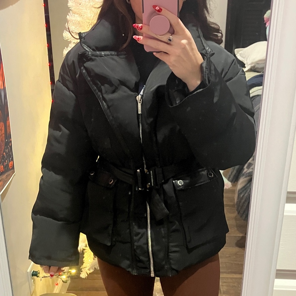 Maniere De Voir Black Puffer Jacket - Picture 2 of 14